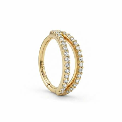 14 Ayar Altın İKili Minimal Halka Piercing