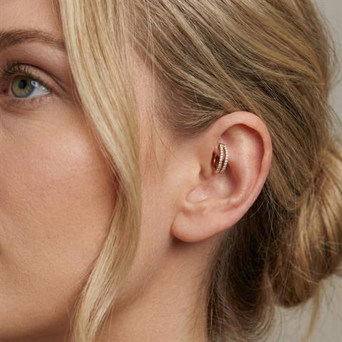 14 Ayar Altın İKili Minimal Halka Piercing