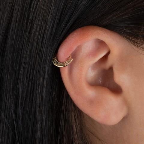 14 Ayar Altın Labirent Minimal Halka Piercing