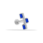 Dianora Piercing-14 Ayar Altın Lacivert Baget Taşlı Minimal Tragus Piercing-Tragus Piercing-3-milagron.live