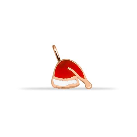 14 Ayar Altın Yılbaşı Şapkası Motifli Mineli Minimal Charm
