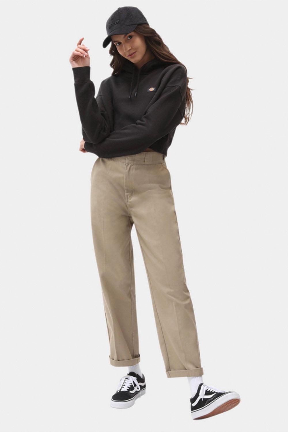 Dickies-Oakport Cropped Hoodie Black-Sweatshirts & Hoodies-1-milagron.live