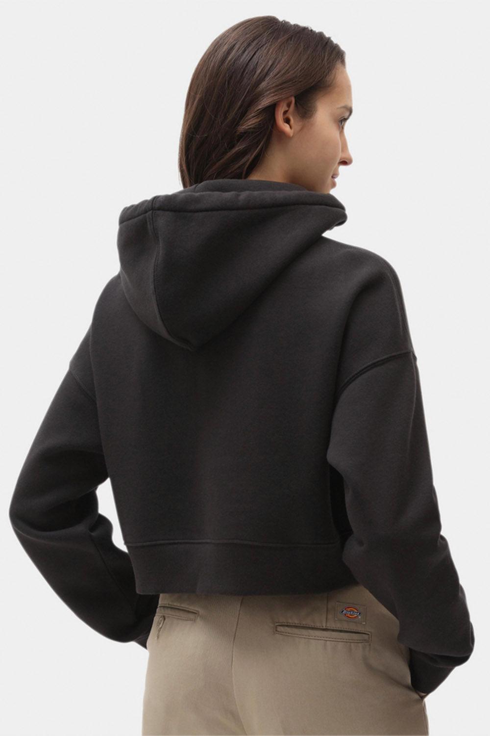 Dickies-Oakport Cropped Hoodie Black-Sweatshirts & Hoodies-2-milagron.live
