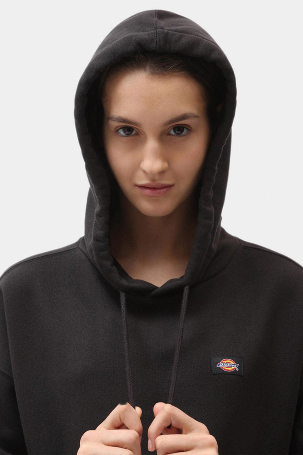 Dickies-Oakport Cropped Hoodie Black-Sweatshirts & Hoodies-3-milagron.live