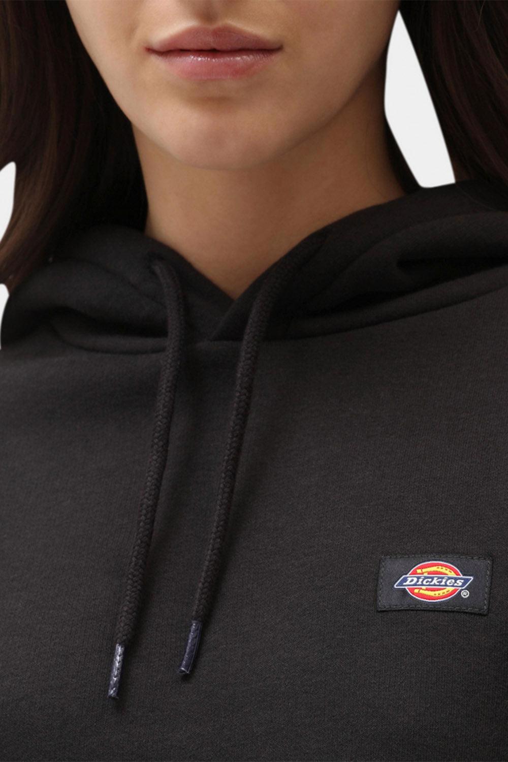 Dickies-Oakport Cropped Hoodie Black-Sweatshirts & Hoodies-4-milagron.live