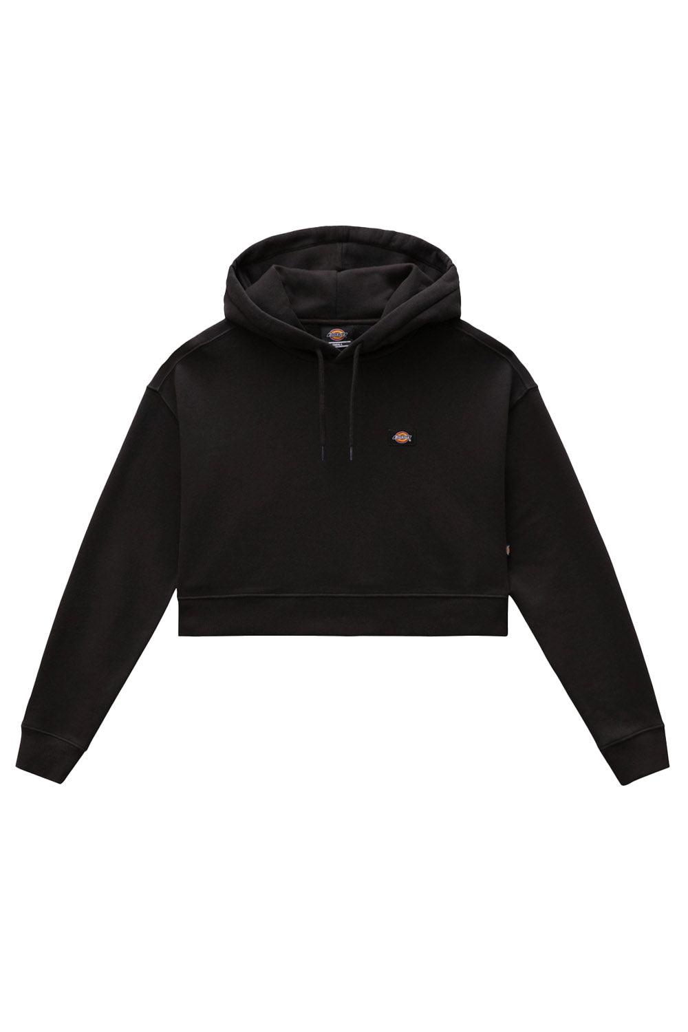 Dickies-Oakport Cropped Hoodie Black-Sweatshirts & Hoodies-7-milagron.live
