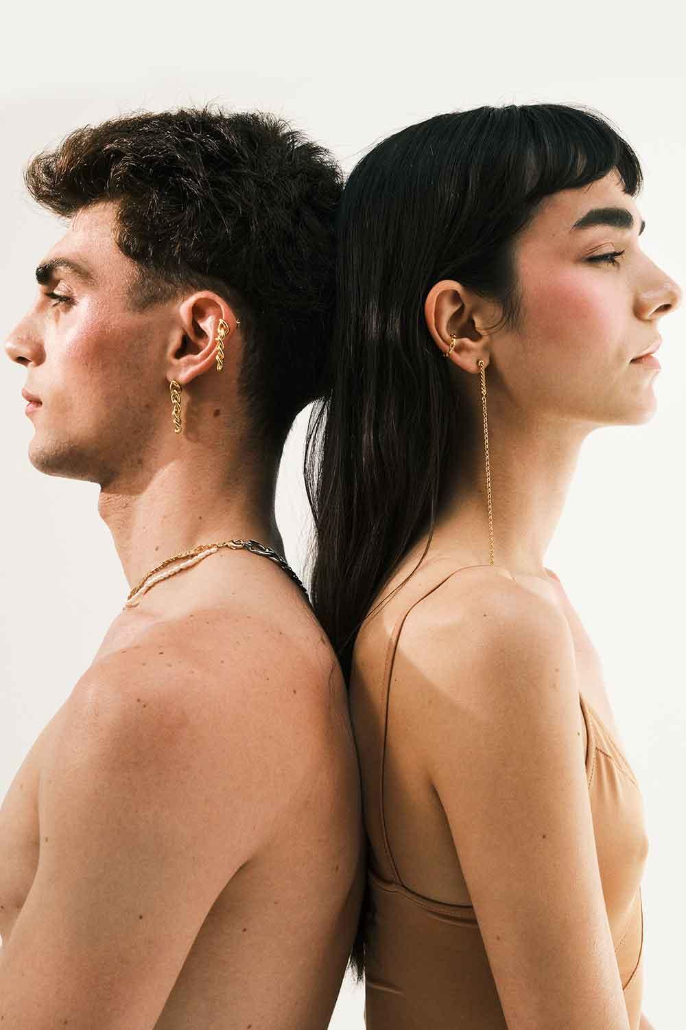 Dieci Dita-Different Chain Earring-Küpe-3-milagron.live