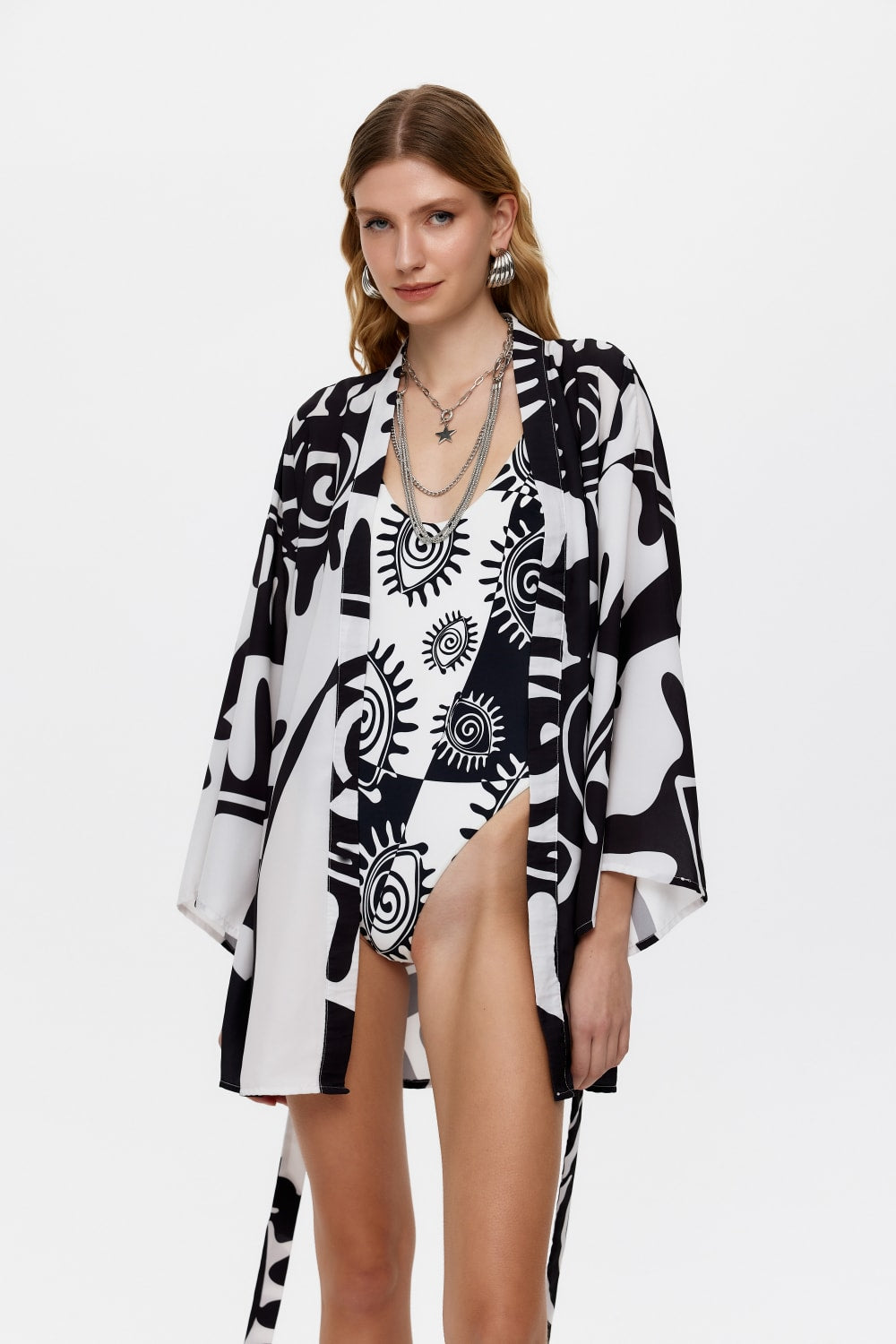Eliphe-Rax Siyah Mini Kimono-Kimono-1-milagron.live