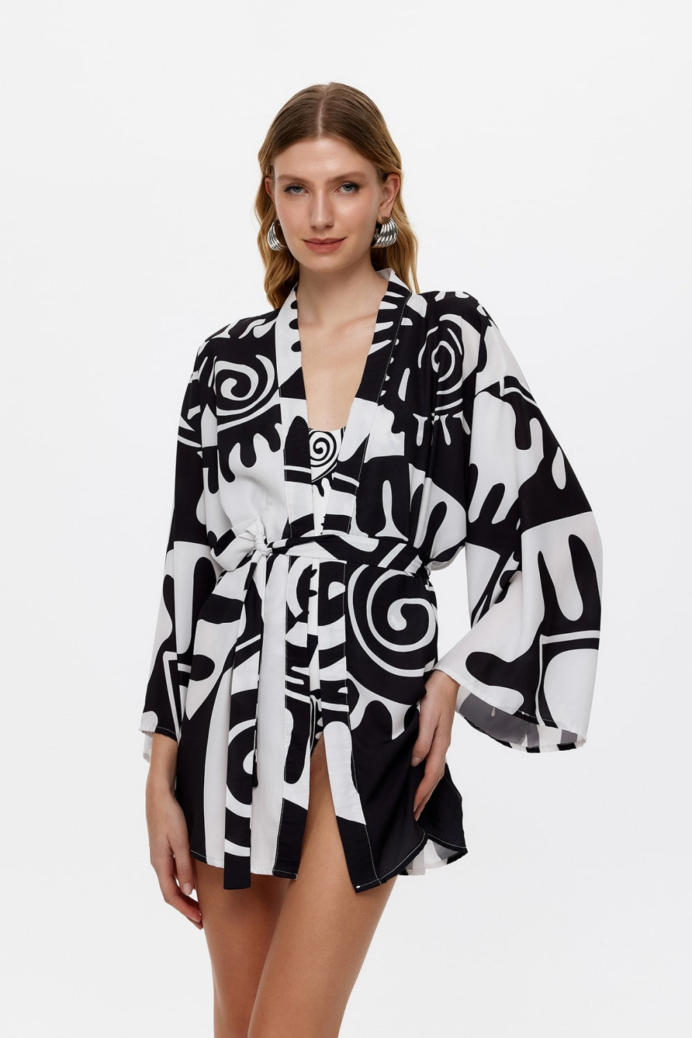 Eliphe-Rax Siyah Mini Kimono-Kimono-3-milagron.live