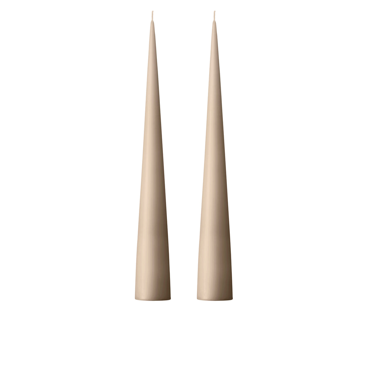 Ester&Erik-Nougat Note Kokusuz 2'li Kalın Konik Mum 37 Cm-Mum-1-milagron.live