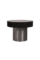 Estetik Decor-Sehpa Mushroom Tall Modern Nubuk Siyah Deri Lazer İşlemeli - Antik Krom Ayak - Füme Ayna Üstlü-Orta Sehpa-1-milagron.live