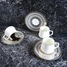 Evaliza Crown Platin 6 Kişilik Porselen Kahve Fincan Takımı 80 ml 44199