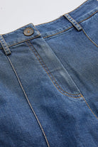 Cepli Fermuar Kapamalı Regular Denim Mini İndigo Şort