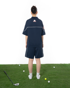 Kadin Oversize Fakemood Jersey Polo Yaka Golf Forma - LaciVert