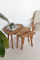 Fagus Wood-Doğal Masif Ahşap Damla Sehpa Seti - 3'lü Zigon Set Modern Ve Minimalist Sehpa Takımı (yan Sehpa, Orta Sehpa, Dekoratif Sehpa) (kayın)-Sehpa-1-milagron.live