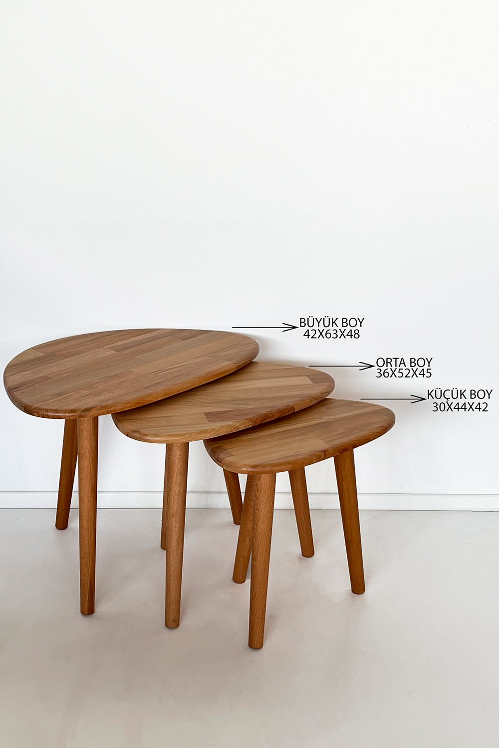 Fagus Wood-Doğal Masif Ahşap Damla Sehpa Seti - 3'lü Zigon Set Modern Ve Minimalist Sehpa Takımı (yan Sehpa, Orta Sehpa, Dekoratif Sehpa) (kayın)-Sehpa-6-milagron.live