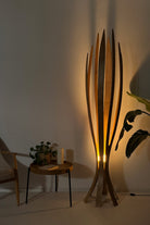 Fagus Wood-''hedra Lambader, İskandinav Tarzı Ahşap Lambader, Dekoratif Yer Lambası, Modern Salon Aydınlatma'' (meşe)-Lambader-6-milagron.live