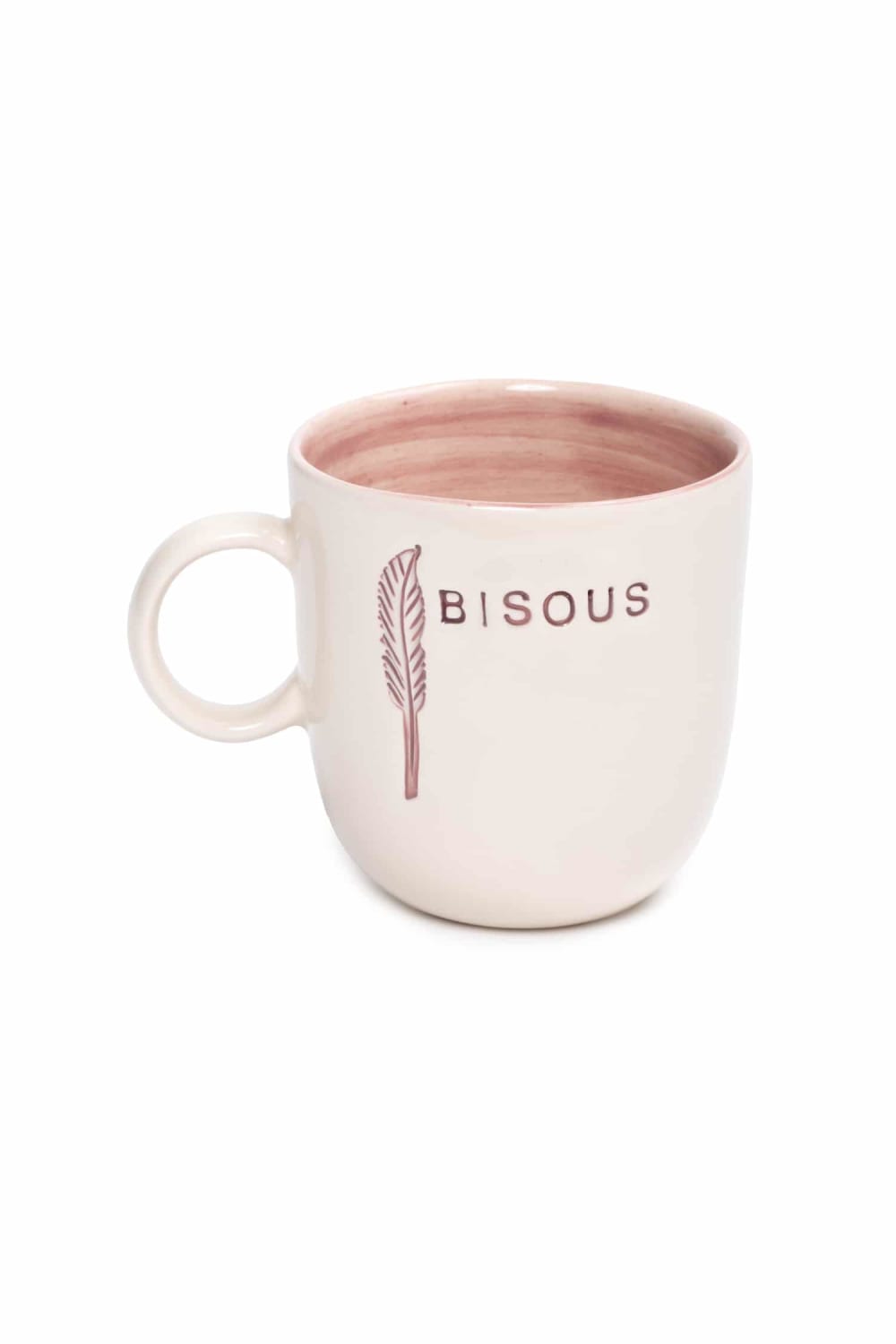 Feeling Good Inside-Bisous Kulplu Pembe Mug – L’amour Paris-Bardak-1-milagron.live