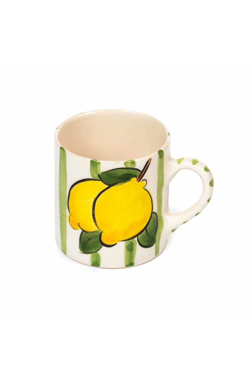 Feeling Good Inside-Green Lemon Line Handled Coffee Set-Bardak-3-milagron.live