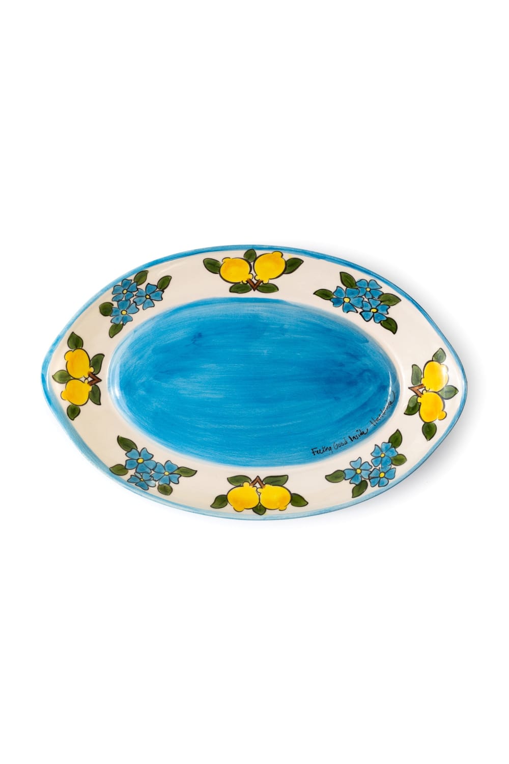 Feeling Good Inside-Happy Citrons Collection Mavi Kayık Tabak-Tabak & Kase-1-milagron.live