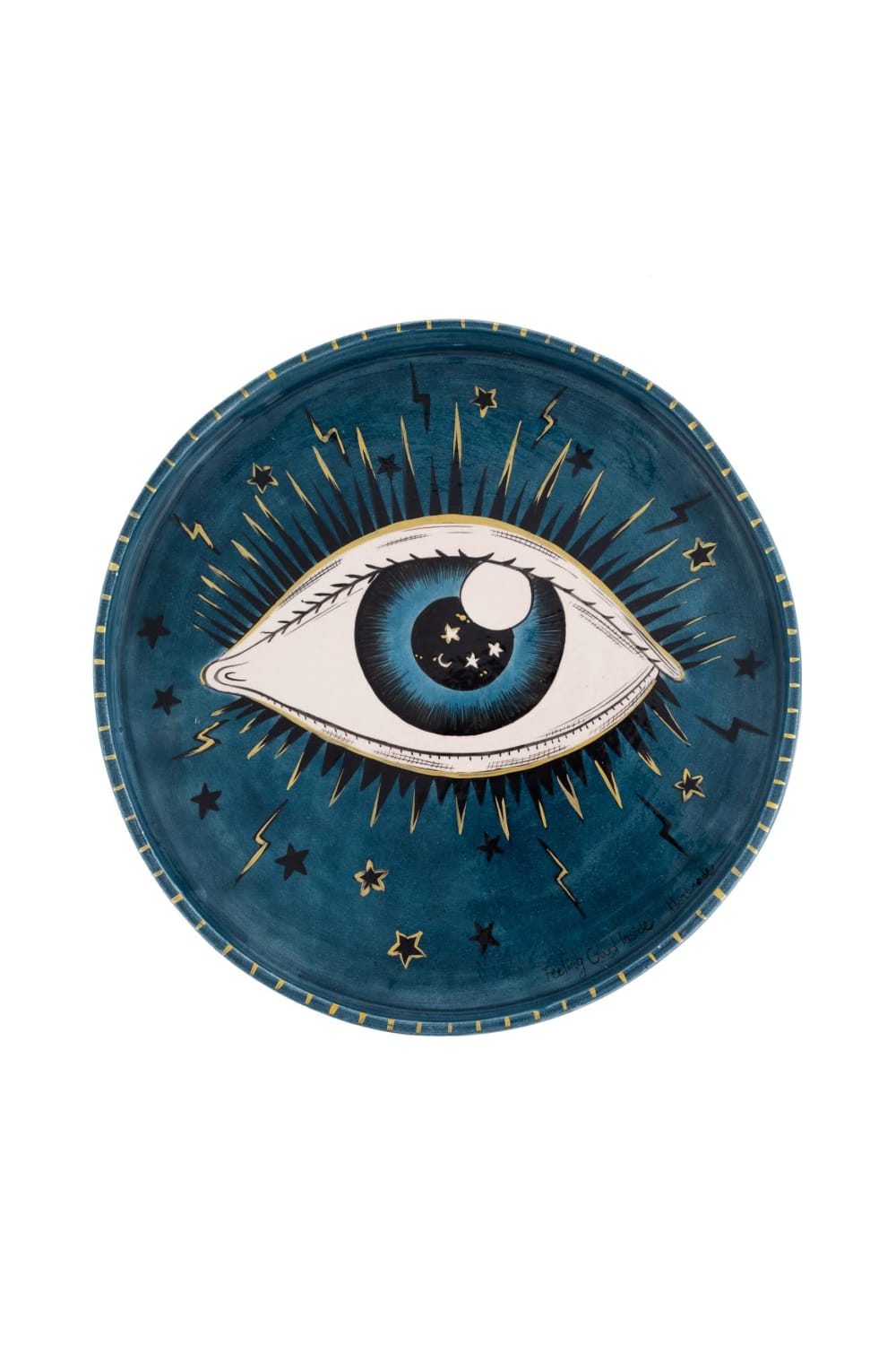 Feeling Good Inside-Inner Eye Collection Yuvarlak Handmade Seramik Tepsi-Sunum Aksesuarları-1-milagron.live