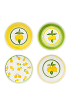 Feeling Good Inside-Lemon Splash Collection Handmade Seramik 4’lü Tatlı Tabağı Set-Tabak & Kase-1-milagron.live