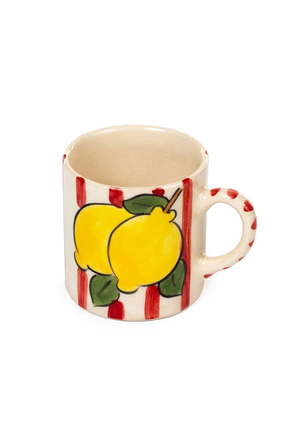 Feeling Good Inside-Red Lemon Line Handled Coffee Set-Bardak-2-milagron.live