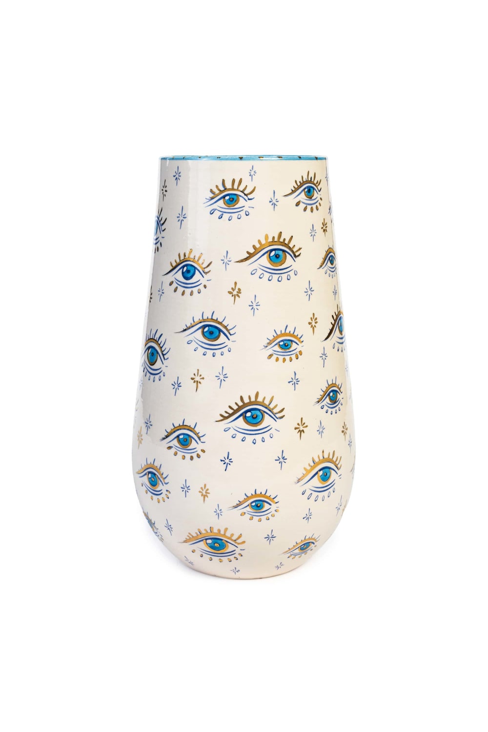 Feeling Good Inside-Signature Eye Handmade Ceramic Vase 24 Karad Gold-Vazo-1-milagron.live
