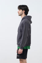 Fifty Pieces-Antrasit Düşük Omuzlu Sırt Baskılı Hoodie-Sweatshirts & Hoodies-3-milagron.live