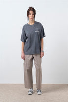 Fifty Pieces-Antrasit Oversize Asit Yıkamalı T-Shirt-T-Shirts-2-milagron.live