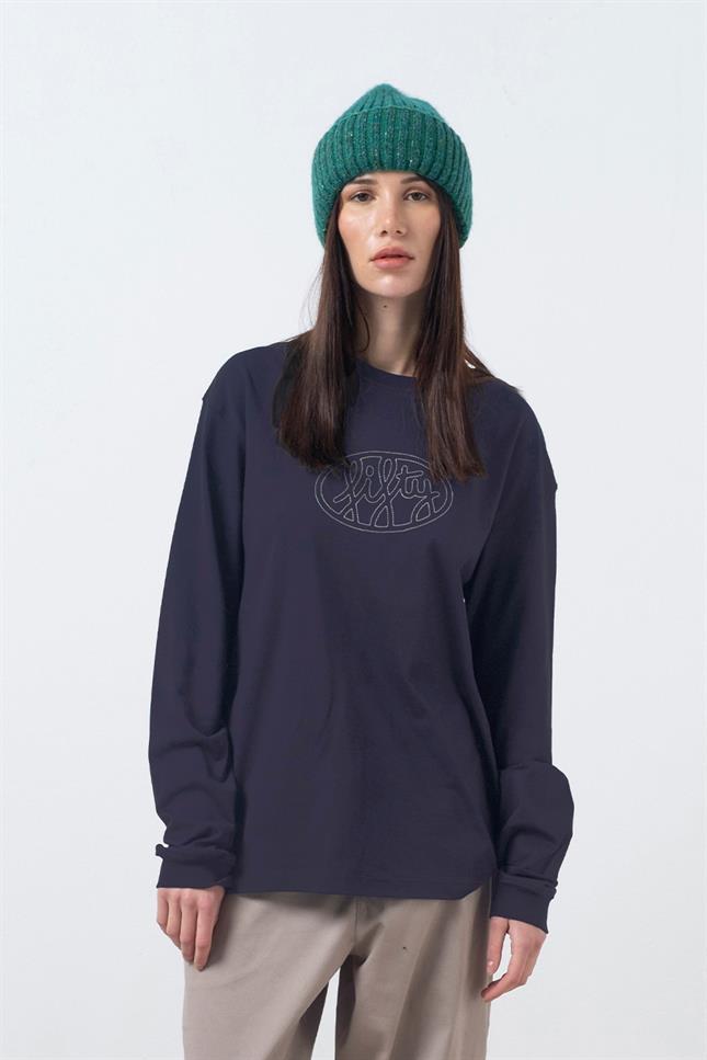 Fifty Pieces-Antrasit Uzun Kollu Oversize T-Shirt-T-Shirts-3-milagron.live