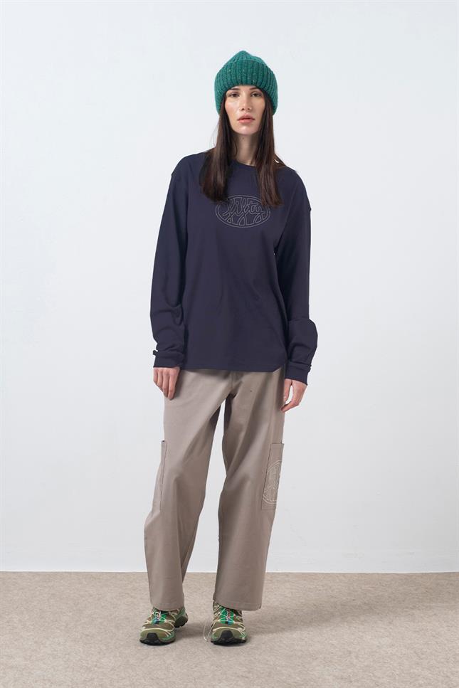 Fifty Pieces-Antrasit Uzun Kollu Oversize T-Shirt-T-Shirts-5-milagron.live