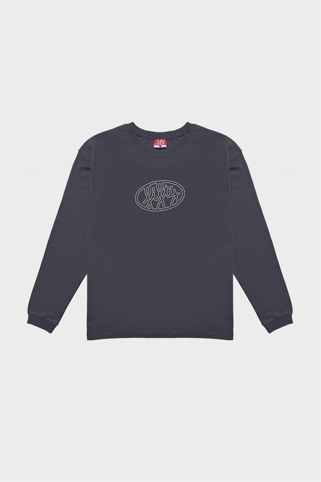 Fifty Pieces-Antrasit Uzun Kollu Oversize T-Shirt-T-Shirts-7-milagron.live