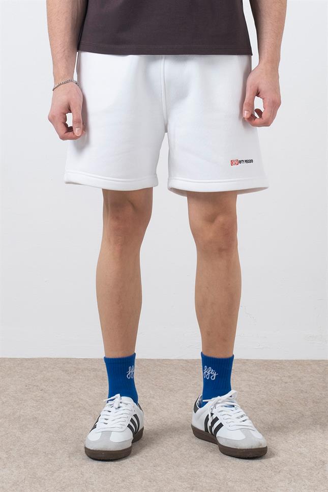 Fifty Pieces-Beyaz Loose Fit Jogger Şort-Şort-2-milagron.live