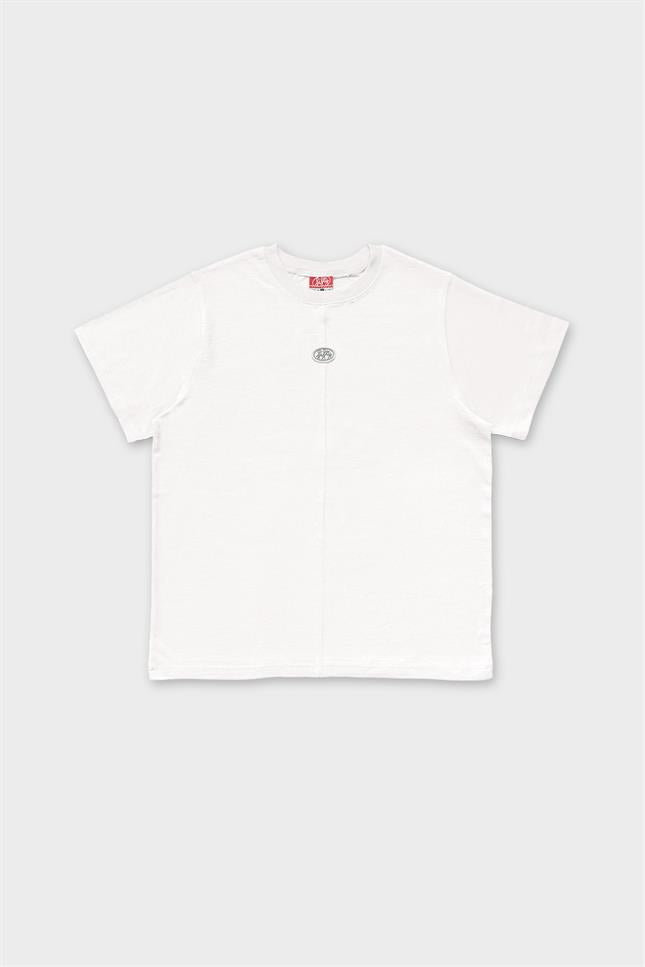 Fifty Pieces-Beyaz Loose Fit Sırt Baskılı T-Shirt-T-Shirts-7-milagron.live