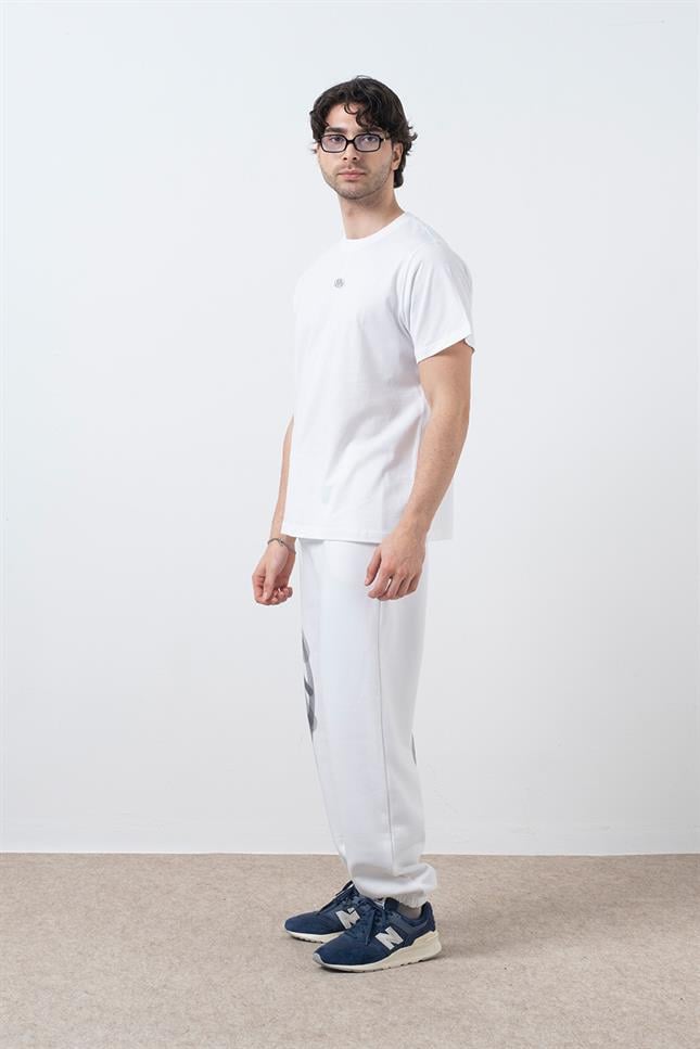 Fifty Pieces-Beyaz Regular Fit Sırt Baskılı T-Shirt-T-Shirts-4-milagron.live