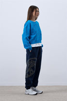 Fifty Pieces-Canlı Mavi Core Mid Length Sweatshirt-Sweatshirts & Hoodies-4-milagron.live