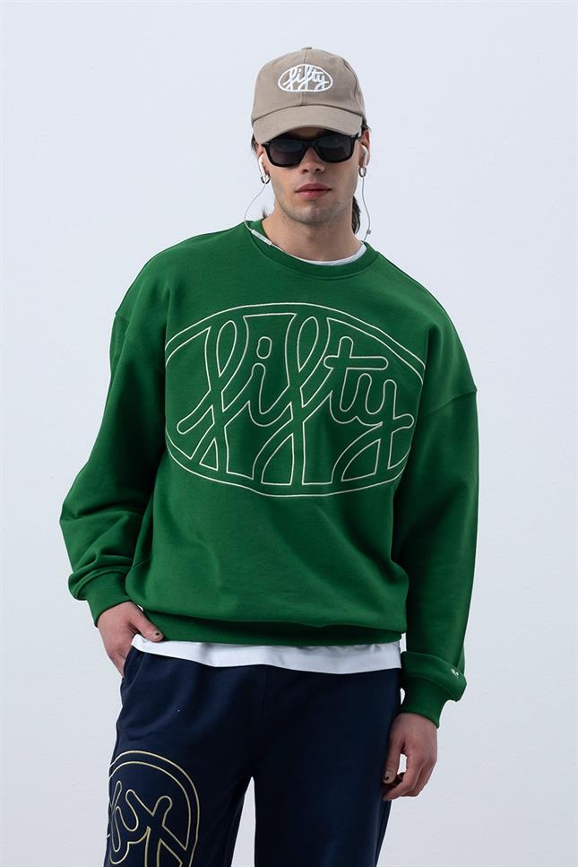 Fifty Pieces-Canlı Yeşil Core Oversize Sweatshirt-Sweatshirts & Hoodies-3-milagron.live