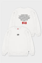 Erkek Beyaz Düşük Omuzlu Sırt Baskılı Sweatshirt