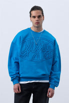 Erkek Canlı Mavi Core Oversize Sweatshirt