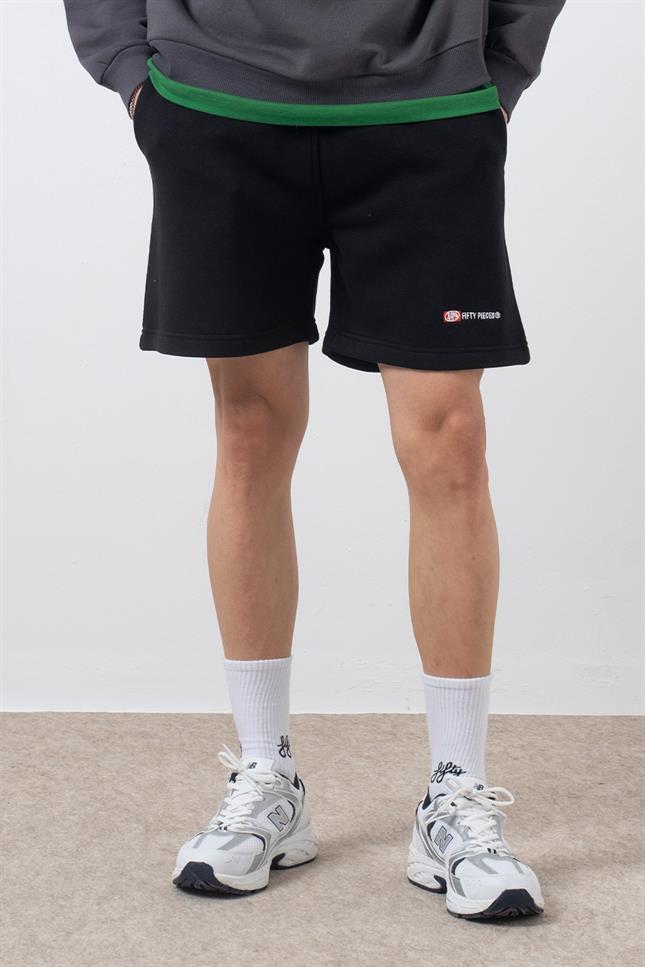 Erkek Siyah Loose Fit Jogger Şort