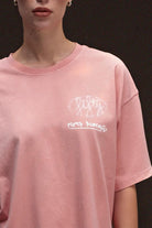 Fifty Pieces-Gül Kurusu Oversize Asit Yıkamalı T-Shirt-T-Shirts-2-milagron.live