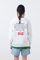 Kadın Beyaz Oversize Sırt Baskılı Sweatshirt