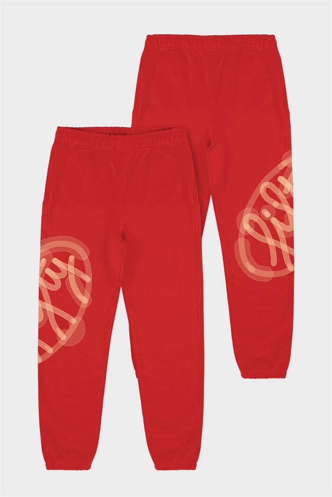 Kadın Kırmızı Loose Fit Jogger Pantolon