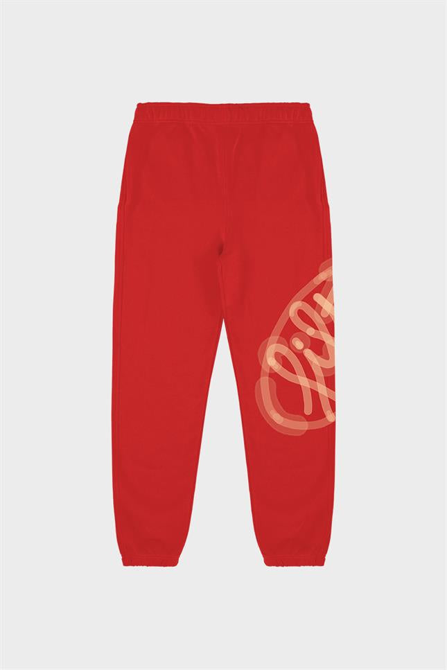 Kadın Kırmızı Loose Fit Jogger Pantolon