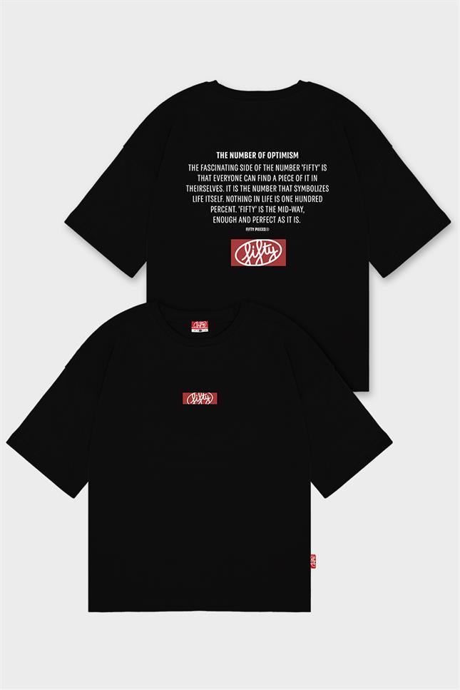 Kadın Siyah Oversize Sırt Baskılı T-Shirt