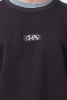 Fifty Pieces-Kahverengi Düşük Omuzlu Sırt Baskılı Sweatshirt-Sweatshirts & Hoodies-5-milagron.live