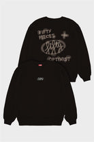 Fifty Pieces-Kahverengi Düşük Omuzlu Sırt Baskılı Sweatshirt-Sweatshirts & Hoodies-7-milagron.live