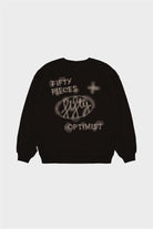 Fifty Pieces-Kahverengi Düşük Omuzlu Sırt Baskılı Sweatshirt-Sweatshirts & Hoodies-9-milagron.live