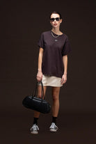 Fifty Pieces-Kahverengi Loose Fit Sırt Baskılı T-Shirt-T-Shirts-4-milagron.live